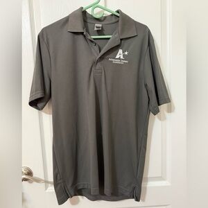 Gildan Women’s Dark Gray Polo with White Logo